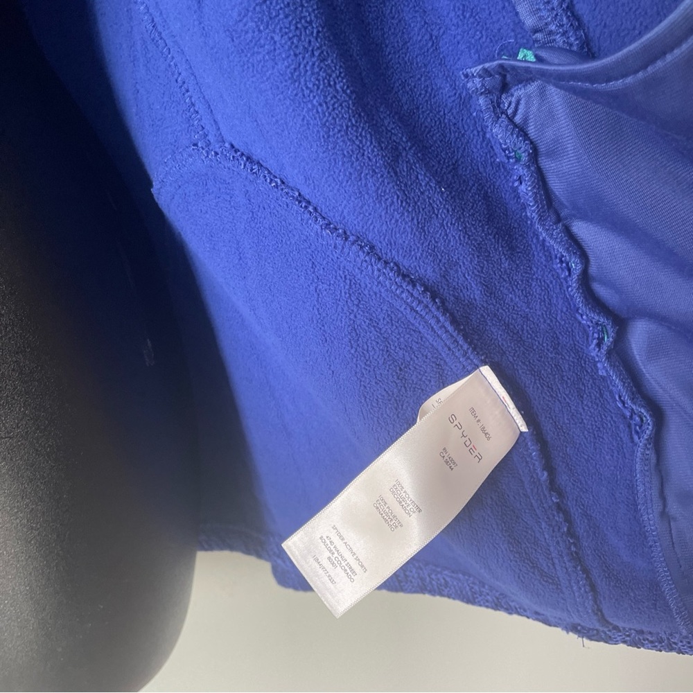 Spyder Blue Textured Knit Full Front Zip Seeater/Jacket - XL - Picture 12 of 13